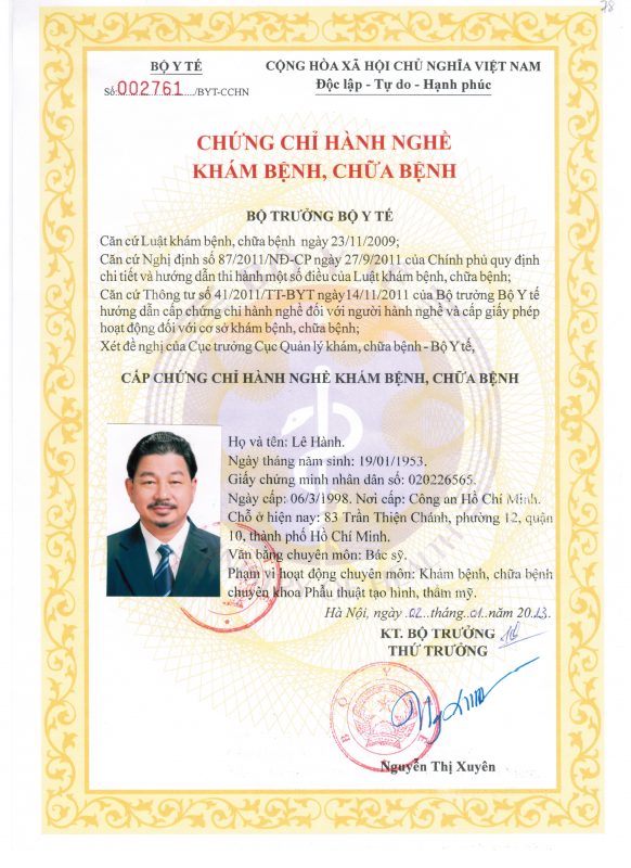 Chứng chỉ hành nghề khám chữa bệnh